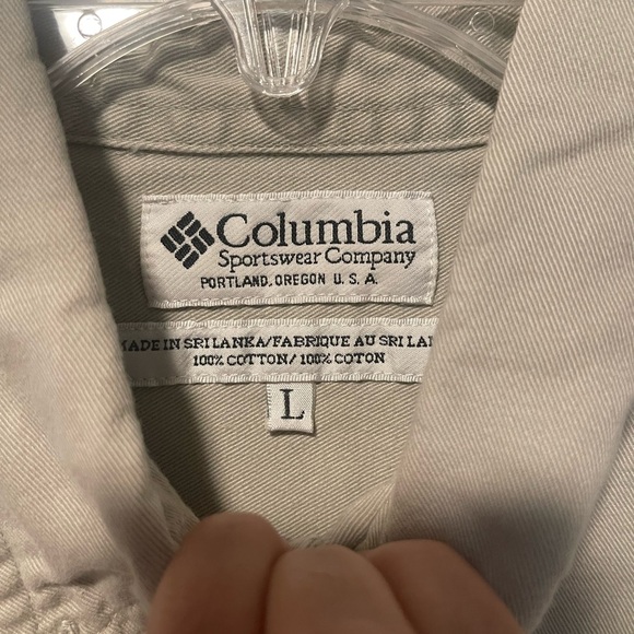 Columbia Men’s Long Sleeve Button Down Khaki Color Shirt Sz L - Picture 7 of 7